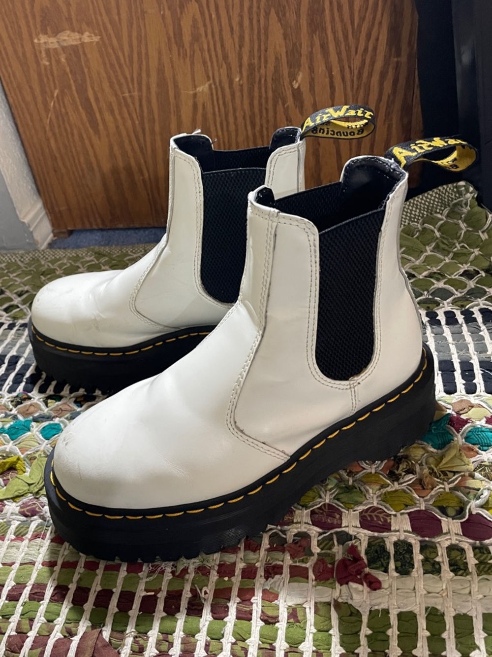 White Platform Chelsea Dr. Marten Boots